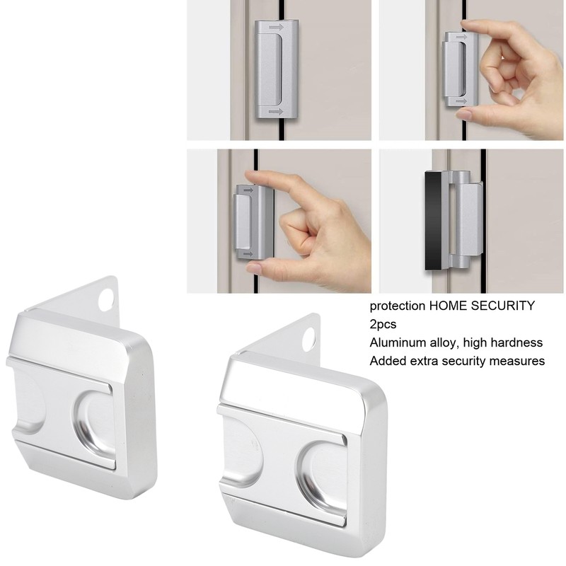 2pcs Home Security Door Reinforcement Lock Anti Theft Aluminum Alloy