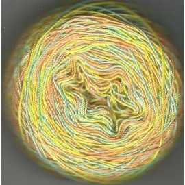 Unbranded Handdyed Crochet/ tatting thread variegated mint orange and yellow 10 (F25D)