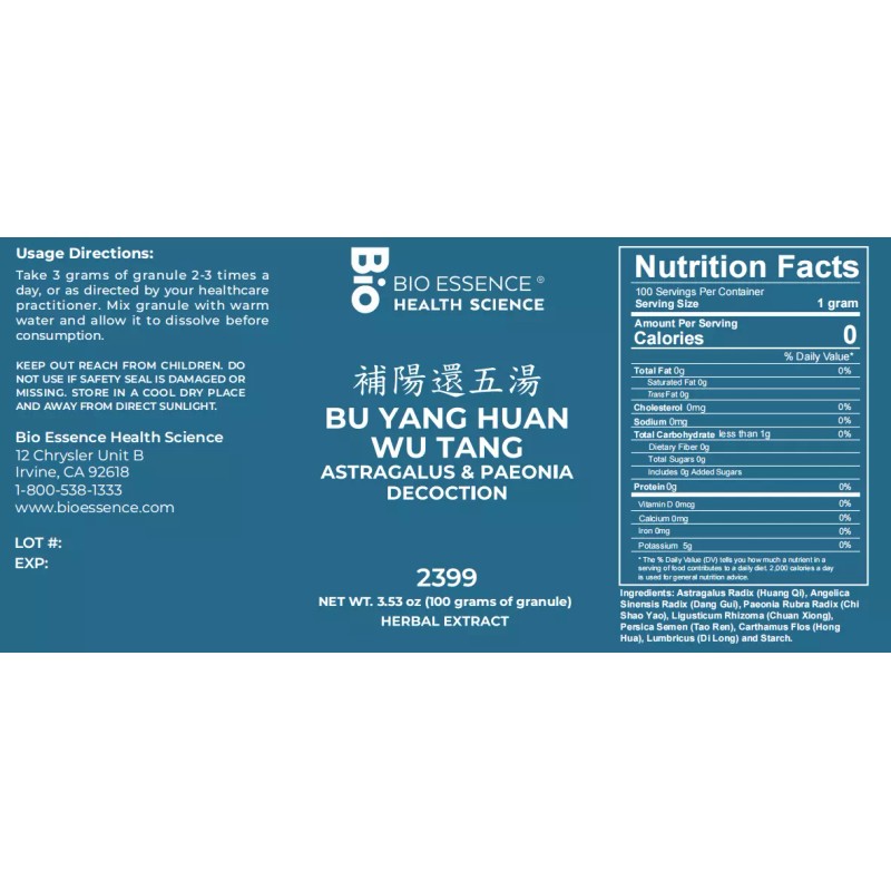 Bio Essence Health Sicecce 2399 Bu Yang Huan Wu Tang/Astragalu