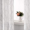 MIULEE Print Grey White Sheer Curtain 2 Panels for Bedroom