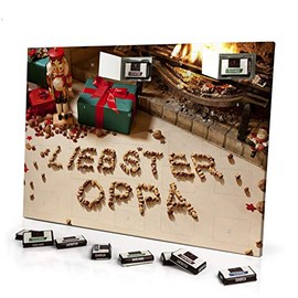 printplanet - Adventskalender mit Namen Liebster Oppa - gefüllt mit Schokoladen-Füllung - personalisiert mit Namens-Motiv Weihnachtskamin - Schoko-Kalender, Weihnachtskalender