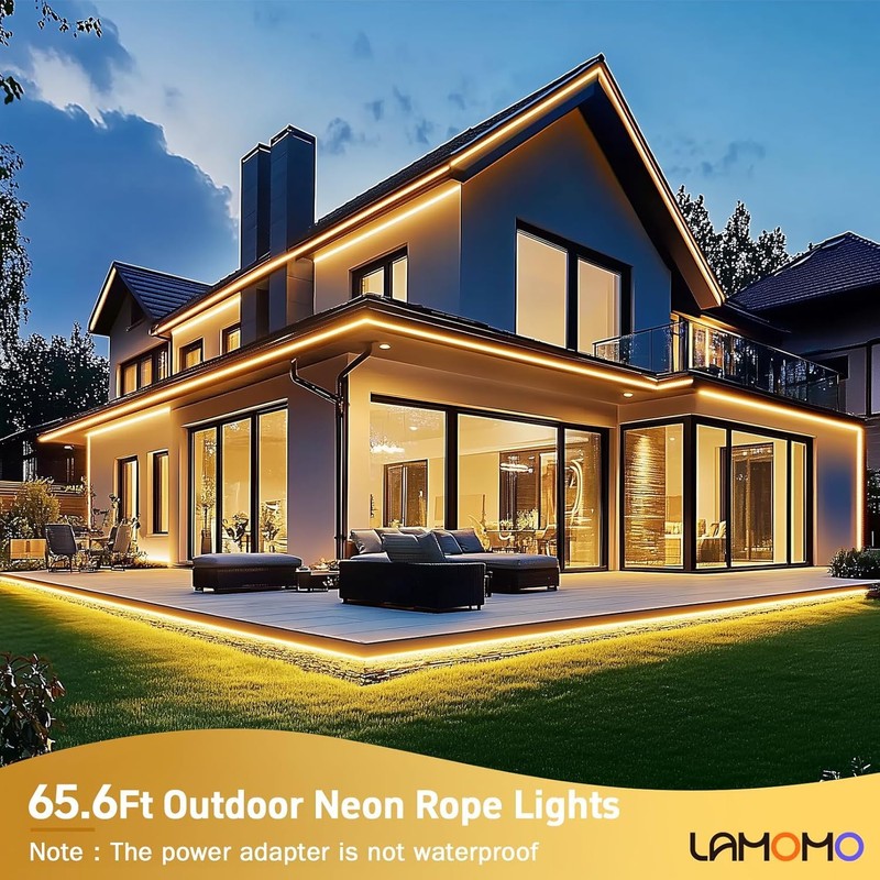 Lamomo Neon Rope Light, 24V Warm White Dimmable Rope Lights,