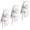 VEASAERS Women's Leather Golf Glove Extra Grip Value 3 Pack