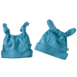 Babysoy Baby Boys' Duo-Styles Signature Hat - Blue - 6-12 Months