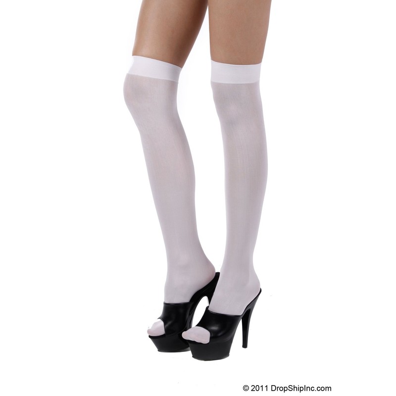 LEG AVENUE NYLON Strumpfhose Blickdicht WEISS PLUS