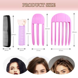 2 Stück Volumen Haarklammer, Volumen Clips Haare, Volumenclip FüR Den Haaransatz, 2 Volumizing Hair Clips Und 1 Kamm, Feste Stirnhaarnadel FüR Langes Und Kurzes Haar, Spurlose Haarspange (Pink)
