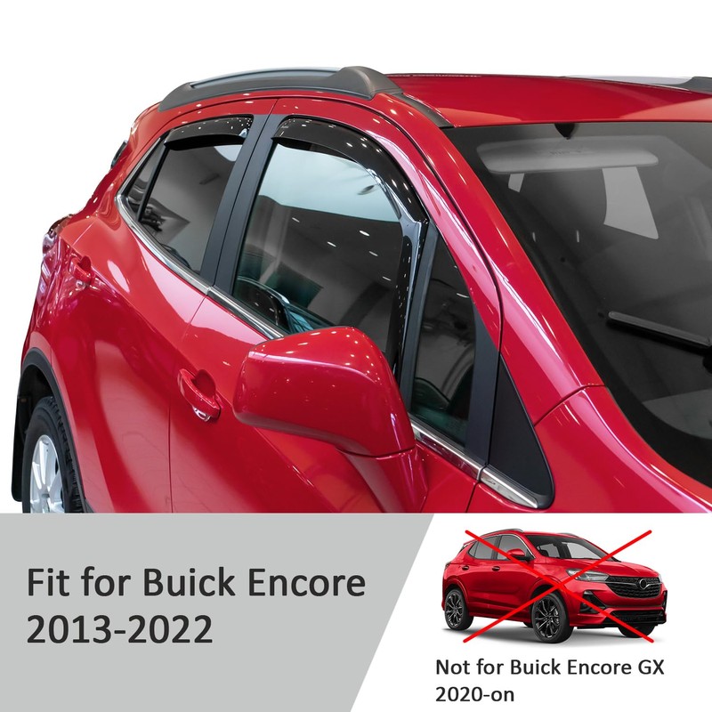 Voron Glass in-Channel Extra Durable Rain Guards for Buick Encore