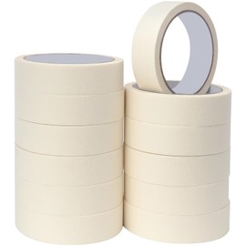 Abaigeal 25mm x 20m Premium Masking Tape for Painting, 12 Rolls White Masking Tape Painting Tape For Painters, Decorators Professional, DIY Use Painting Office Home Crafts & More