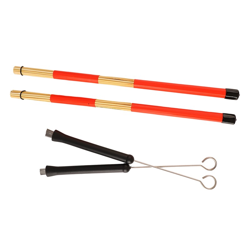 Drum Brush Bamboo Stick Set Soft Handle Easy to Play