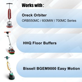 HHQ Commercial Microfiber Carpet Bonnet, Mopping and Buffing Pad, for Replacement of Oreck Orbiter Pads 437053, 2 Pack