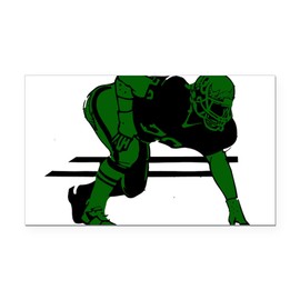 CafePress Football 6 Green Rectangle Car Bumper Magnet