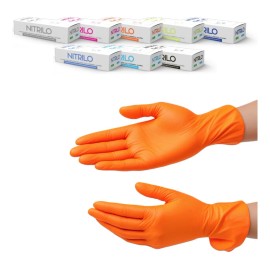 Guantes De Nitrilo Naranja Uniseal Libres De Látex 200 Pzas