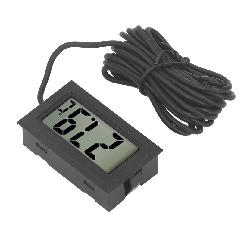5PCS Electronic Digital Display Thermometer Black Mini Embedded Indoor Digital