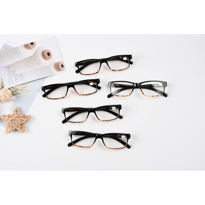 Eyekepper Vintage Reading Glasses for Men - 5 Pack Spring