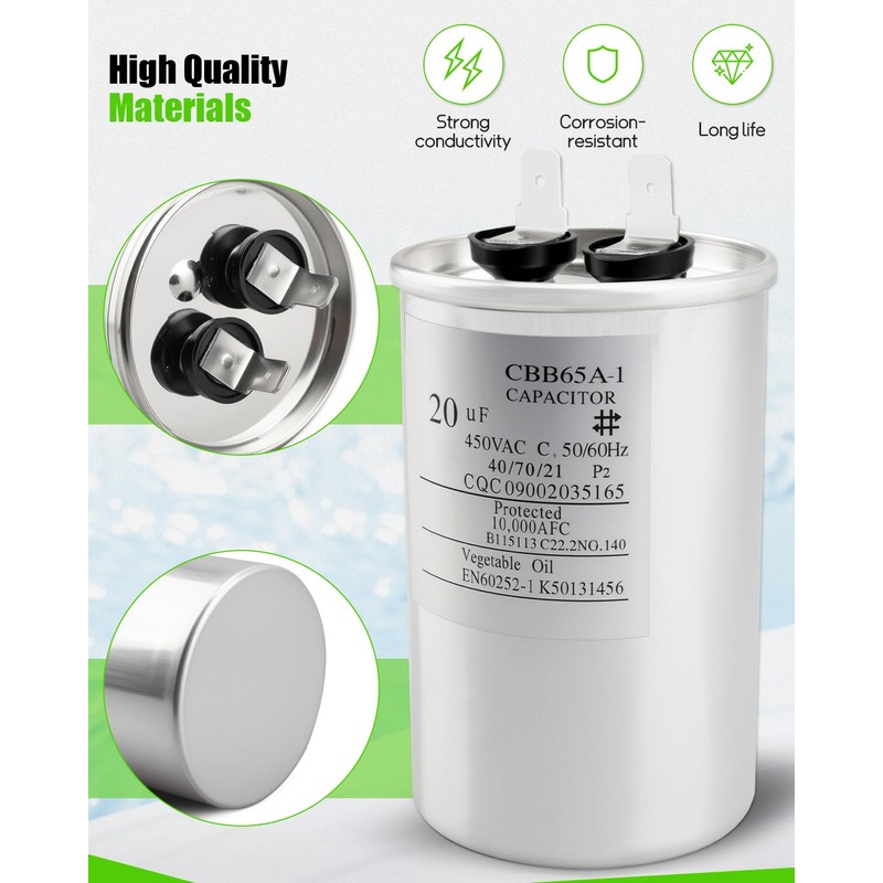 EAE32501017 Refrigerator Run Capacitor Fit for LG, 20μF MFD 370/440VAC