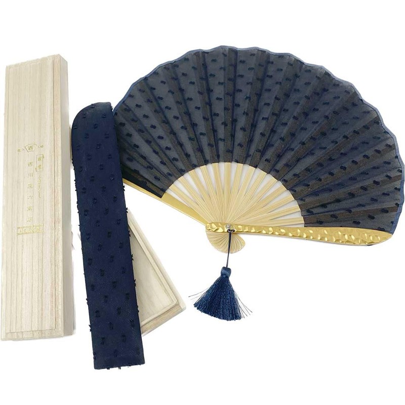 Nishikawa Shoroku Shoten Fan, For Summer, Includes Fan Bag, Minamo