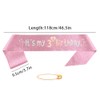 Ceqiny 3rd Birthday Sash and Tiara Crown Pink Crystal Birthday