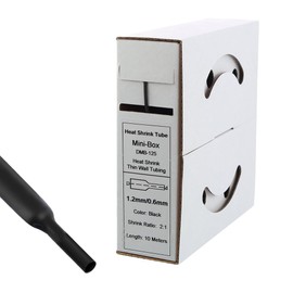 Offgridtec 10 m Heat Shrink Tube 1.2 mm > 0.6 mm Black Dispenser Box Workshop Car