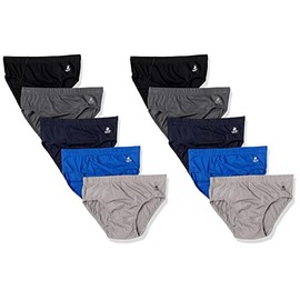 Beverly Hills Polo Club Mens 10 Pack Low Rise Briefs, New Navy, Dark Shadow, Grey, Bright Blue, Black, Large US