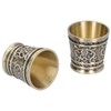 2pcs Embossed Pattern Retro Wine Cup Household Drinking Wine Glass
