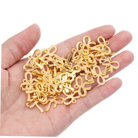 CORHAD 100Pcs DIY material Jewelry Making charm Bow Earrings Charms pendant connector 18k gold DIY Bracelet Charms DIY keychain charm bow charms charm braclets leaf alloy Ornament