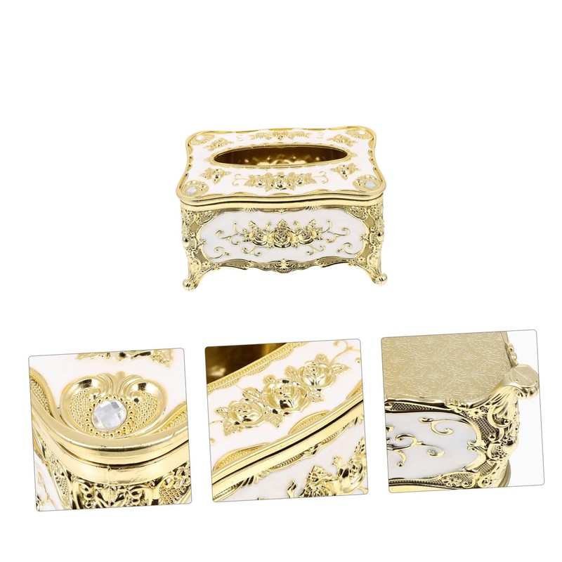 LABRIMP Elegant European Style Tissue Holder Trimmed Fashion Tissue Box