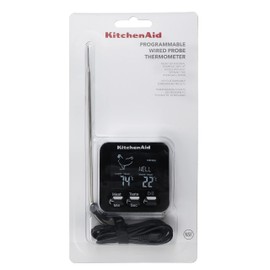 KitchenAid Global Digital Wired Probe Thermometer, Black, -20 to 250°C, 8 Protein Settings, KQ906G, DX296