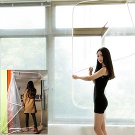 Odorless Balcony Window Wind Blocker Vinyl Curtain - Windproof Draft Protection Windproof Translucent Balcony (Large)
