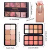 16 Colours Blush Powder Palette, 3-in-1 Rouge Contour Highlighter Make