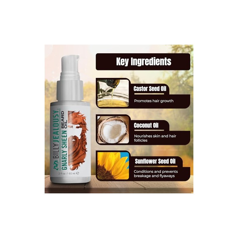 Billy Jealousy Gnarly Sheen Refining Beard Oil, 2 fl. oz.