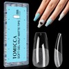 TOMICCA Soft Gel Nail Tips, 504PCS Medium Coffin Clear Half