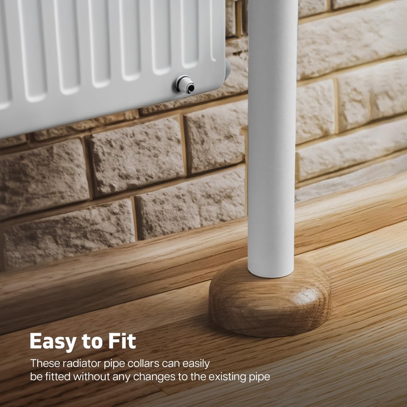 Wooden Radiator Pipe Collars | Radiator Cover Oak for 15mm