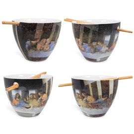 Boom Trendz Bowl Bop Last Ramen Supper Japanese Dinner Set | 16-Ounce Ramen Bowl, Chopsticks