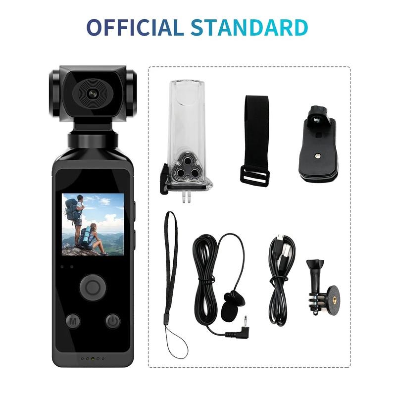 HalePower 4K HD Pocket Camera with Rotatable Wide Angle Lens,