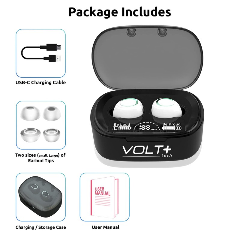 VOLT PLUS TECH Wireless PRO Bluetooth 5.3 Earbuds Compatible with