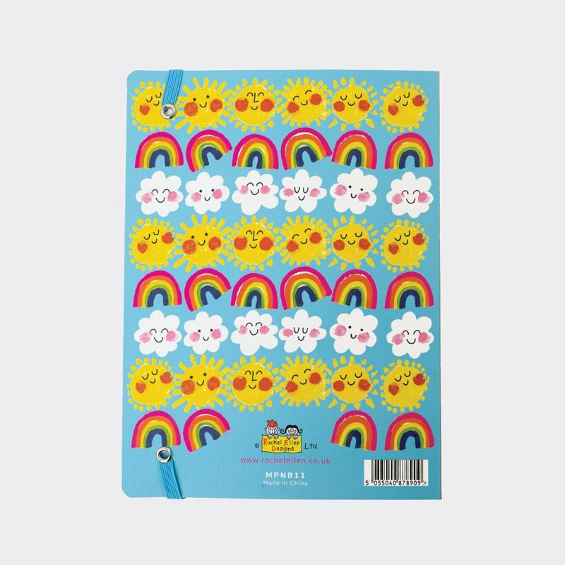 Rachel Ellen Gratitude Journal Blue Sunshine Rainbows Chunky Notebook, 240