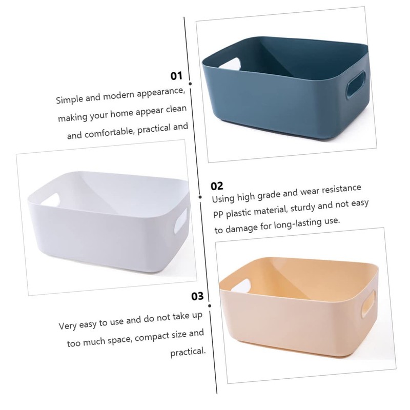 CHILDWEET 6PCS Plastic Storage Boxes Lids Multi-purpose Desk Organizers for
