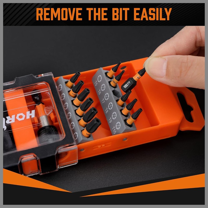 HORUSDY Tamper Proof Torx Bit Set, 13-Pieces T5-T40 Security Torx