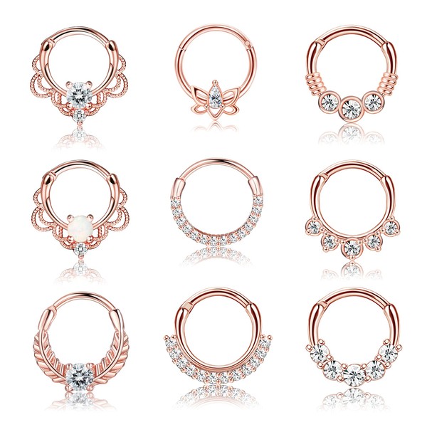 Kakonia 9-Piece Septum Piercing Surgical Steel for Men and Women