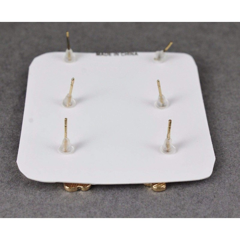 Unicorn rainbow 3 pair earrings crystal bead stud post set