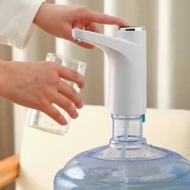 USB Rechargeable Water Dispenser with Detachable Base for 5 Gallon Bottles - Portable Dispenser with 1200mAh Battery - Smart and Automatic - Ideal for Home, Office, and Outdoor Use (Smart White)