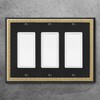 Pearled Frame Decorative Wall Plate Switch Plate Outlet Cover (Triple