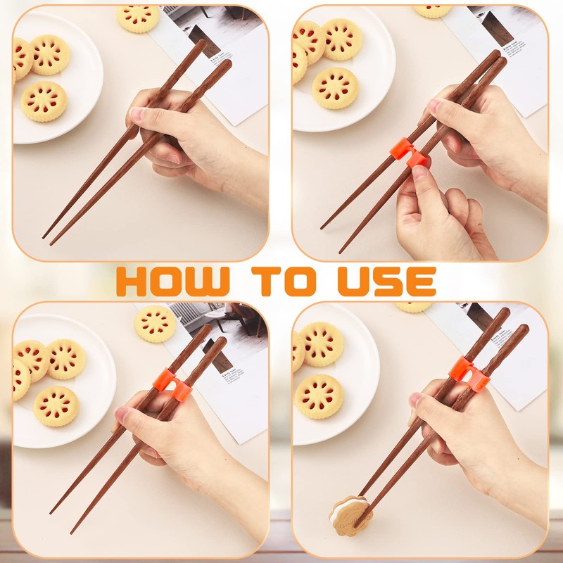 Tessco for you 5 Pairs Training Chopstick Helpers Reusable Chopsticks