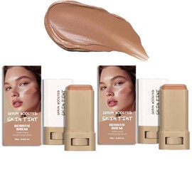 2PCS 3-in-1combining Foundation Stick Beauty Balm Serum Boosted Skin Tint,Solid Tinted Moisturizing Serum Contour Foundation Face for Women,Natural Finish Makeup,Buildable Medium-to-Full Coverage(#06)