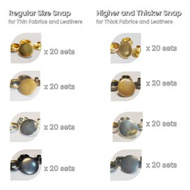 160 Sets Metal Snap Buttons with Tools 15 mm for Leather Shirt Backpacks, Hat Bag Belts, DIY Leather