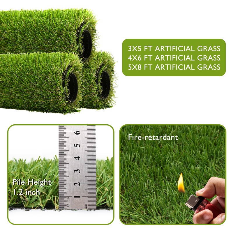 COOLCHOICE Artificial Grass Rug with Drainage Holes, 3x5 FT Dog