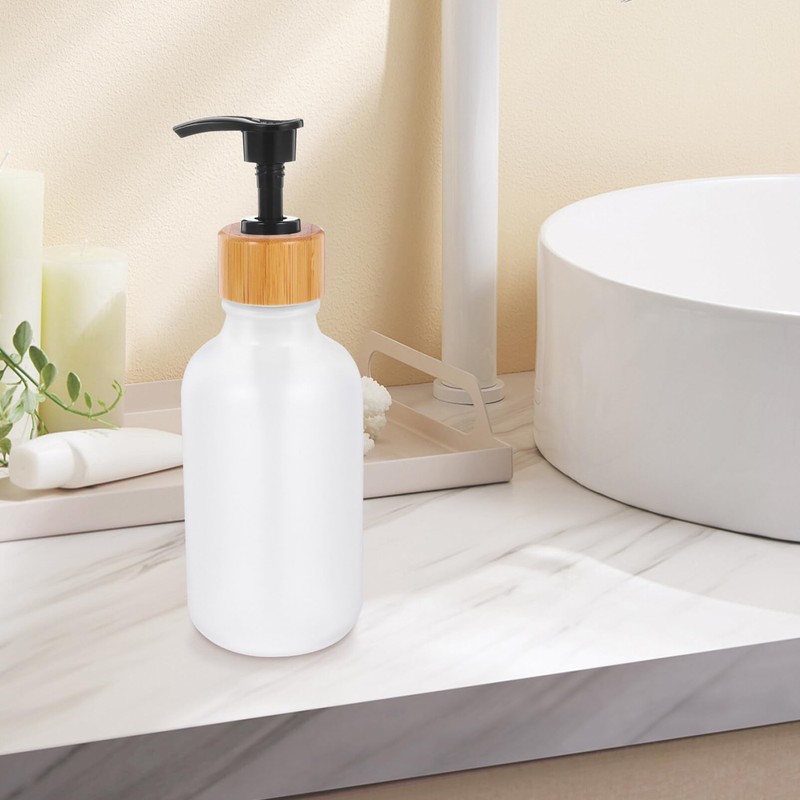 FOMIYES 2pcs Refillable Pump Bottles Liquid Dispensers for Lotion Shampoo