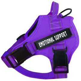 voopet Service Dog Harness, Emotional Support Pet Vest Harness, Reflective Breathable and Adjustable No-Pull ESA Dog Harness for Small Medium Large Dogs (with 4 PCS Removeable Tags)