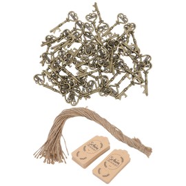 50 Sets Bottle Opener Keys, Love Heart Vintage Skeleton Key Shape Bottle Opener with Tags for Wedding Favours, Wedding Gifts, Souvenirs Decorations