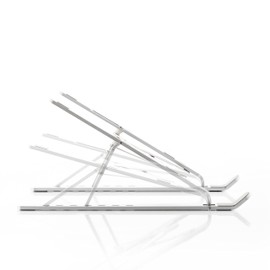 InnovaGoods - Foldable Adjustable Laptop Stand Aluminum 7 Tilt Levels Non-Slip Expandable Carrying Case Grey 14cm Aluminum